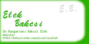 elek bakcsi business card